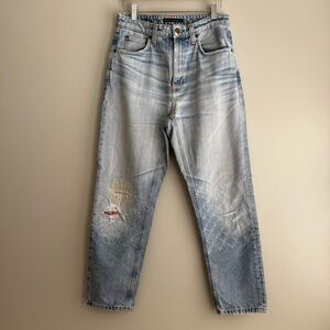 NUDIE JEANS Breezy Britt Used Original Distressed Ripped Patchwork Jeans 28x26